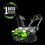 EGO Power+ SNT2112 21-Inch 56-Volt Lithium-Ion Cordless Snow Blower with Steel Auger - (2) 5.0Ah Batteries and Dual Port Charger Included, Black