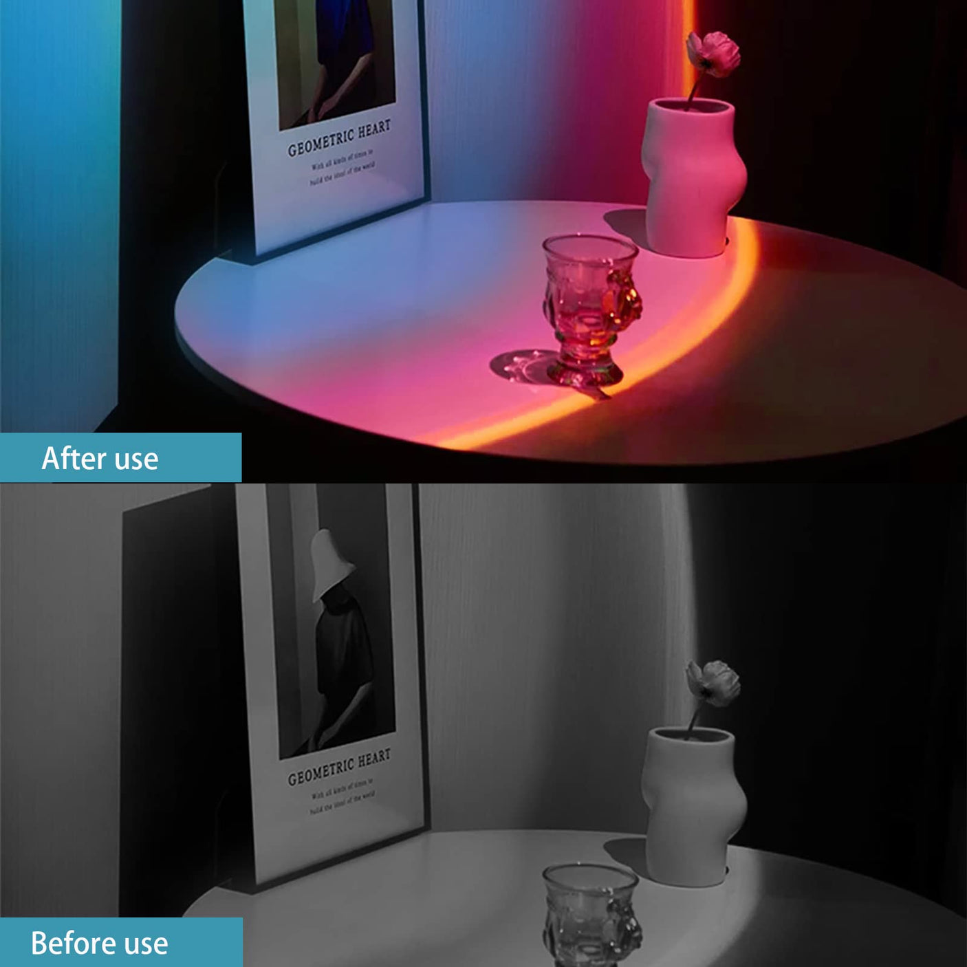 YouOKLight Sunset Lamp, Sunset Projector Lamp 10W LED Sunset Light Night Light 180 Degree Rotation Romantic Rainbow Light USB Charging for Bedroom Party Home Decor, Rainbow…