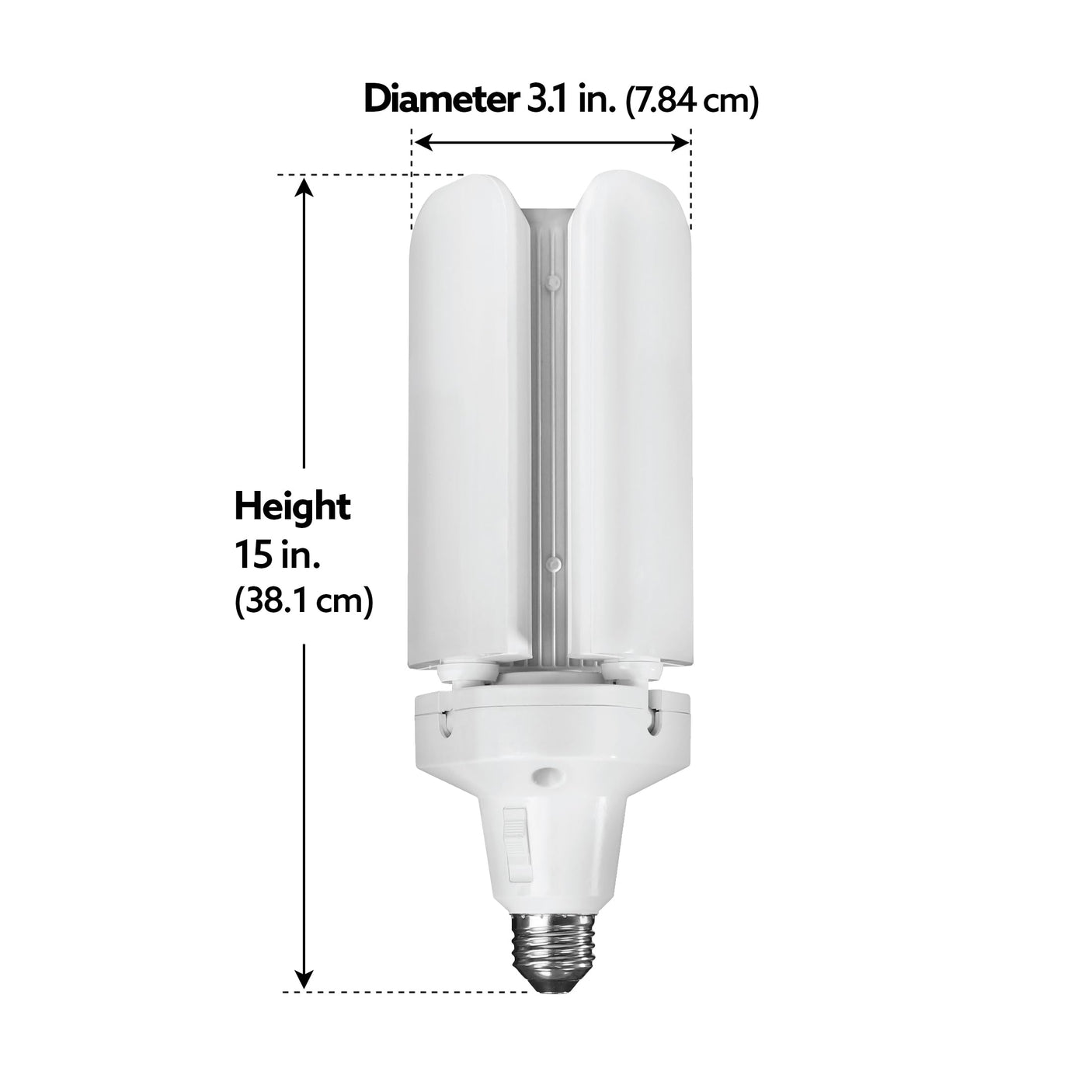Feit Electric Smart LED Garage Light, RGBW 3 Panel, WiFi 2.4GHz, Screw-in LED Shop Light Bulb, Works with Alexa and Google Home Assistant, E26, 4000 Lumens, Garage Ceiling Light, ADJ4000/RGBW/LED/AG