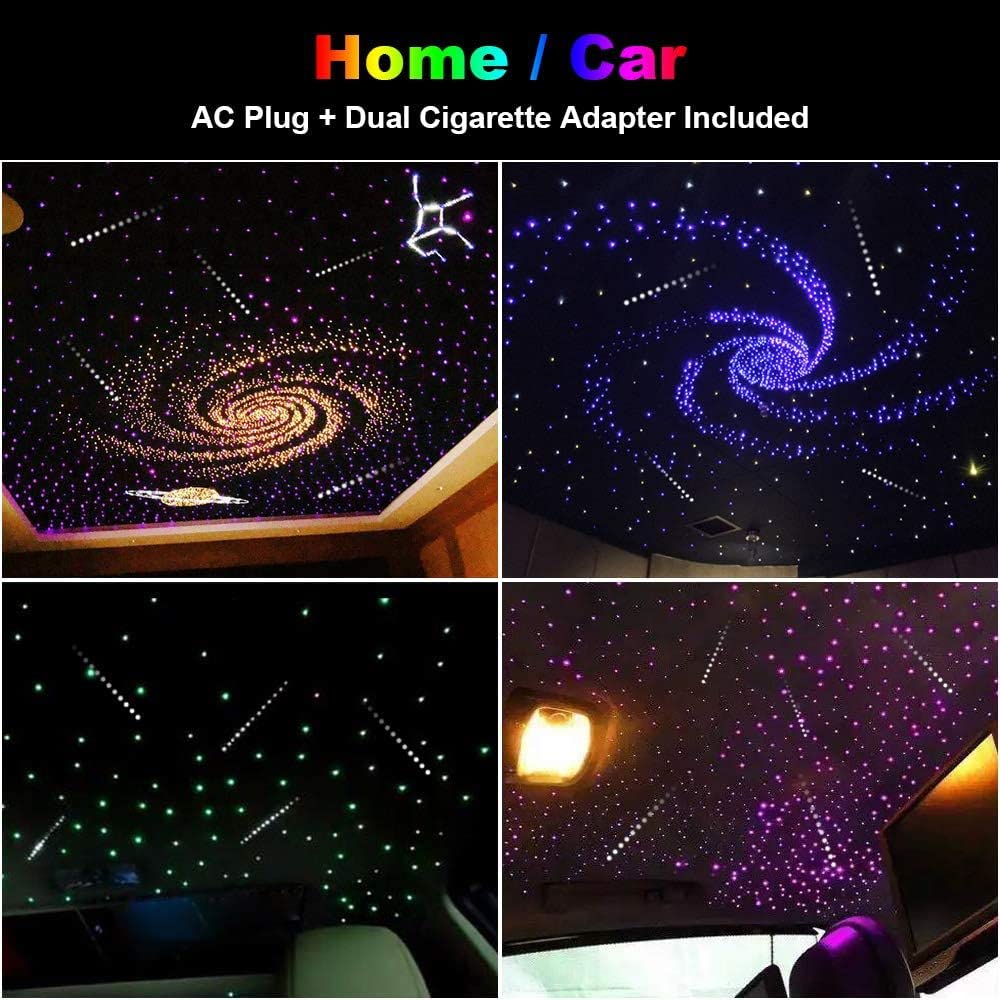CHINLY Two-Color 1000pcs Twinkle Starlight Headliner Kit 1000 Piece Star Lights for Car,13.1ft Car Star Lights,APP RGBW Fiber Optic Lights Starlights Headliner Kit for Home Theater