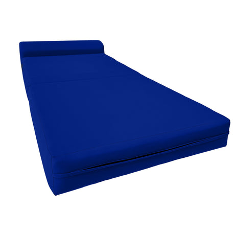 D&D Futon Furniture Sleeper Chair Folding Bed, Studio Sofa Guest Folded Mattress, High Density Foam (70 x 24 x 6, Navy Blue)