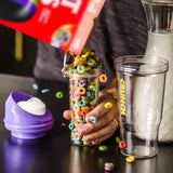 CRUNCHCUP XL Yellow - Portable Plastic Cereal Cups for Breakfast On the Go, To Go Cereal and Milk Container for your favorite Breakfast Cereals, No Spoon or Bowl Required