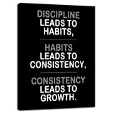 Inspirational Office Wall Decor Motivational Discipline Noun Canvas Wall Art Posters Prints Entrepreneur Quote Wall Picture Paintings Artwork Home Bedroom Framed Ready to Hang[12''W X 18''H]