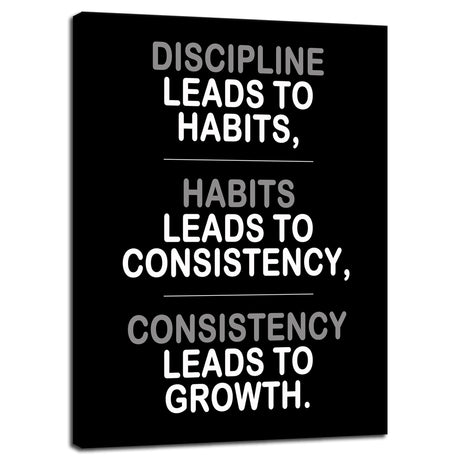 Inspirational Office Wall Decor Motivational Discipline Noun Canvas Wall Art Posters Prints Entrepreneur Quote Wall Picture Paintings Artwork Home Bedroom Framed Ready to Hang[12''W X 18''H]