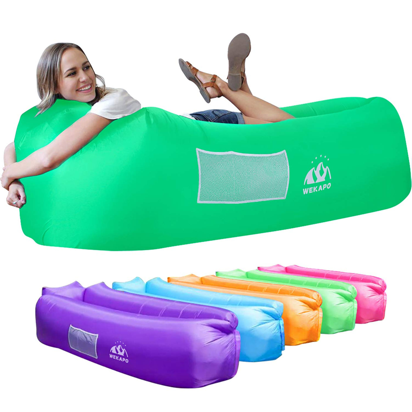 WEKAPO Inflatable Lounger Air Sofa Hammock-Portable,Water Proof& Anti-Air Leaking Design-Ideal Couch for Backyard Beach Traveling Camping Picnics & Music Festivals