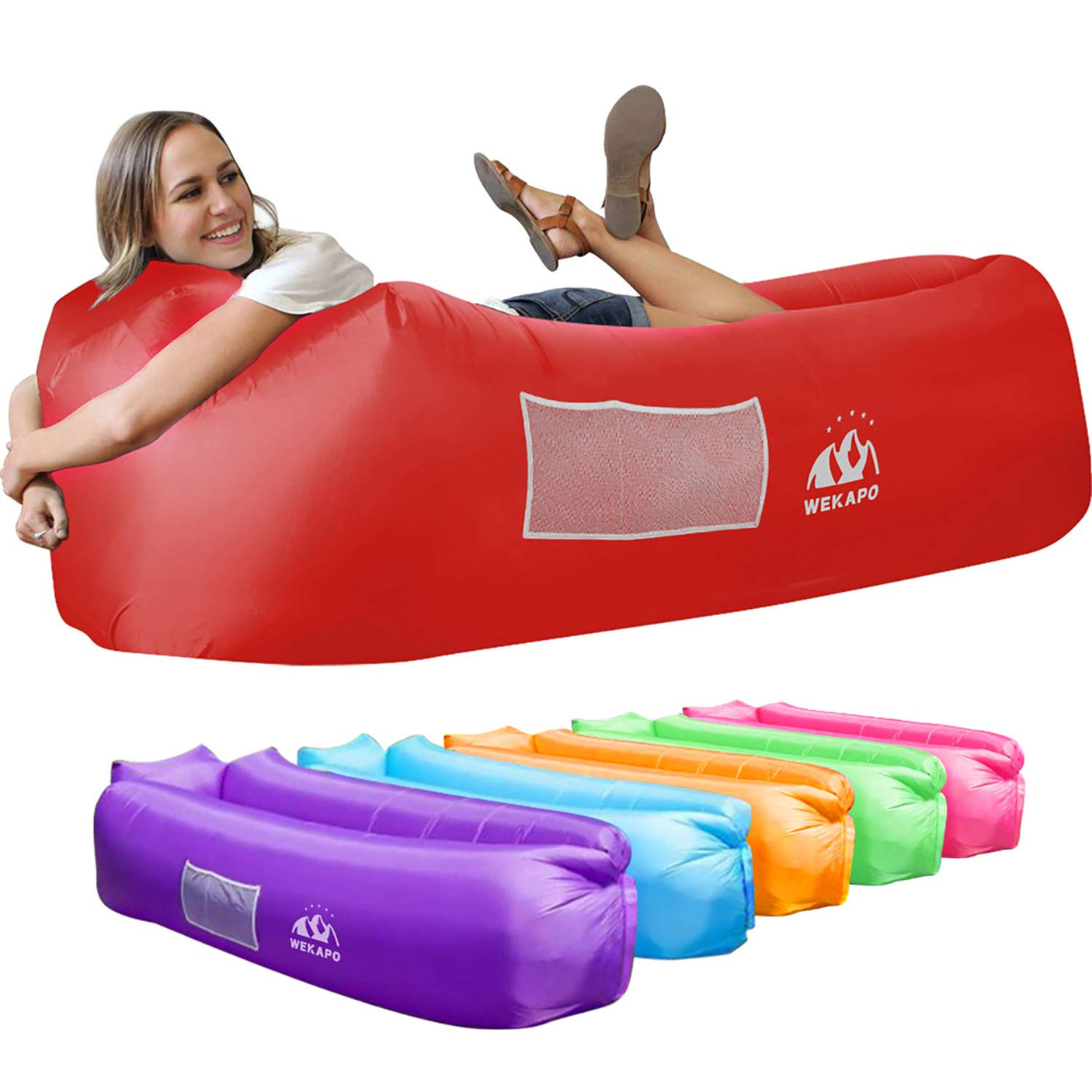 WEKAPO Inflatable Lounger Air Sofa Hammock-Portable,Water Proof& Anti-Air Leaking Design-Ideal Couch for Backyard Beach Traveling Camping Picnics & Music Festivals