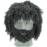 Creative Barbarian Knit Beard Hat Funny Knit Cap Wig Beanie Hats Beard Facemask
