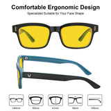 CARFIA Night Vision Glasses Driving for Men Women Anti-glare,Safety HD Yellow Lens Fishing Golf Narrow Face Glasses