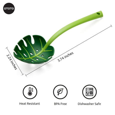 OTOTO Jungle Spoon Monstera Ladle - BPA-Free High Heat Resistant Nylon for Cooking for Nonstick Cookware Kitchen Tools & Utensils, Kitchen Gifts & Gadgets, Cute
