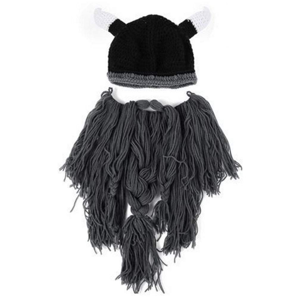 Creative Barbarian Knit Beard Hat Funny Knit Cap Wig Beanie Hats Beard Facemask