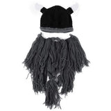Creative Barbarian Knit Beard Hat Funny Knit Cap Wig Beanie Hats Beard Facemask