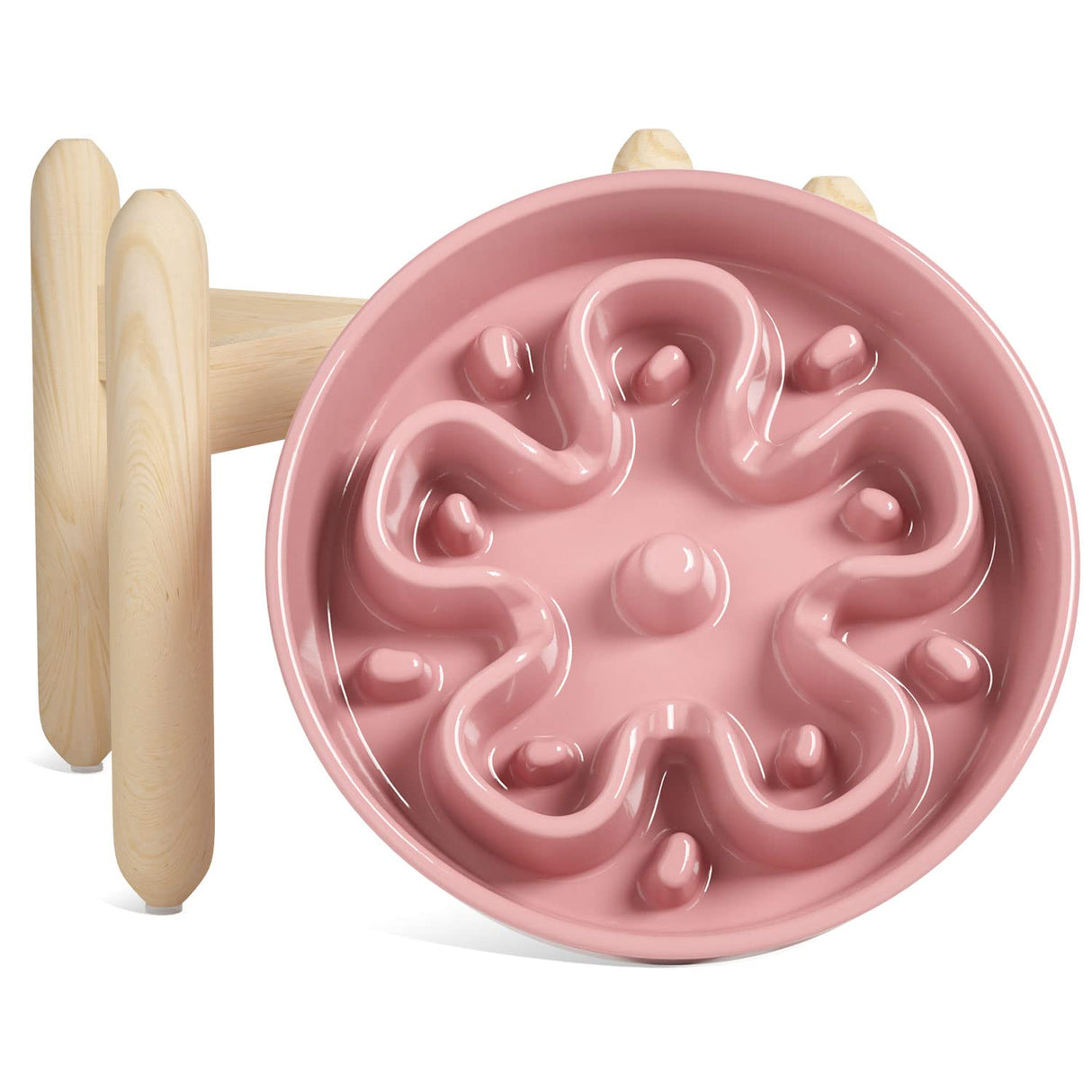 LE TAUCI Dog Bowls Slow Feeder Ceramic, 1.5 Cups Slow Feeding Dog Bowl Small Medium Breed, Puppy Slow Feeder Bowl for Fast Eater, Dog Dishes to Slow Down Eating, Puzzle Dog Food Bowl, Maze Purple