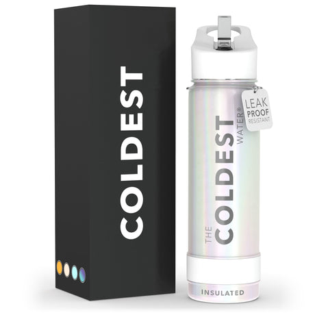 Coldest Insulated Water Bottle with Straw Lid - Stainless Steel Metal Thermos for Men & Women (Matte Black, 32 oz)