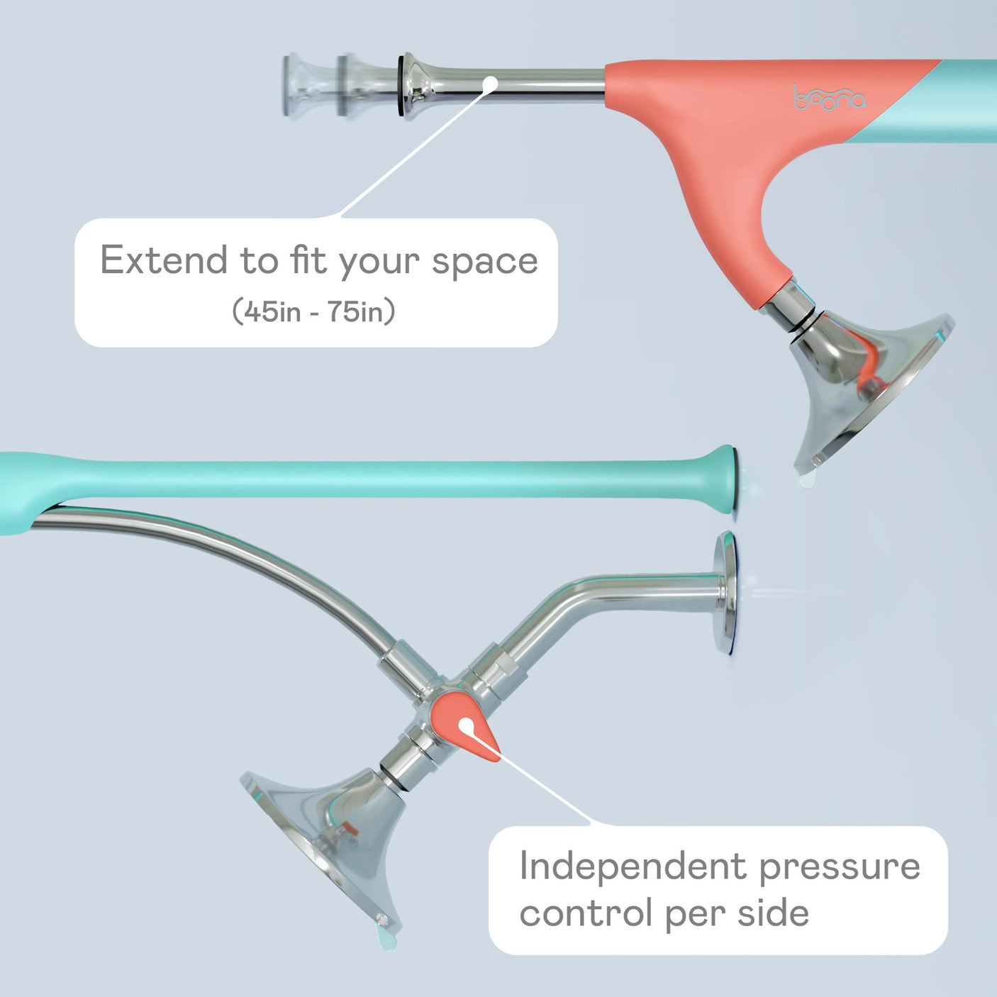 BOONA - The Original Tandem Shower | As Seen On Shark Tank | Double Shower Head for Couples, High Pressure Dual Shower Heads (One Showerhead, Midnight Black)