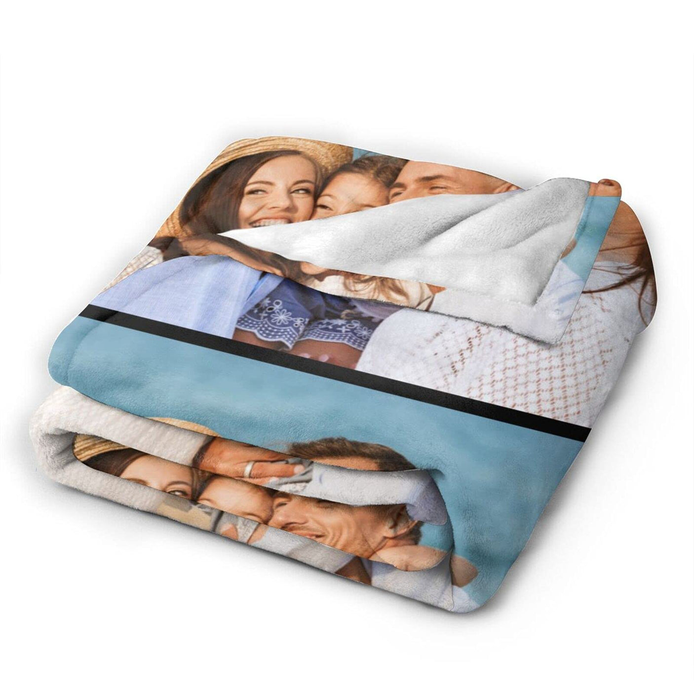 Custom Blanket with Photo Text Personalized Bedding Throw Blankets Customized Flannel Fleece Blankets for Family Birthday Wedding Gift Fits Couch Sofa Bedroom Living Room (1 Photos, 40"x50")