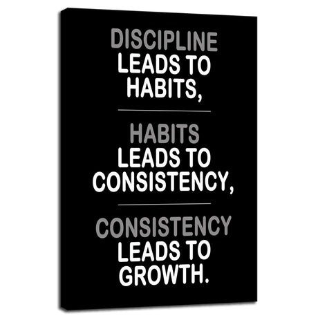 Inspirational Office Wall Decor Motivational Discipline Noun Canvas Wall Art Posters Prints Entrepreneur Quote Wall Picture Paintings Artwork Home Bedroom Framed Ready to Hang[12''W X 18''H]