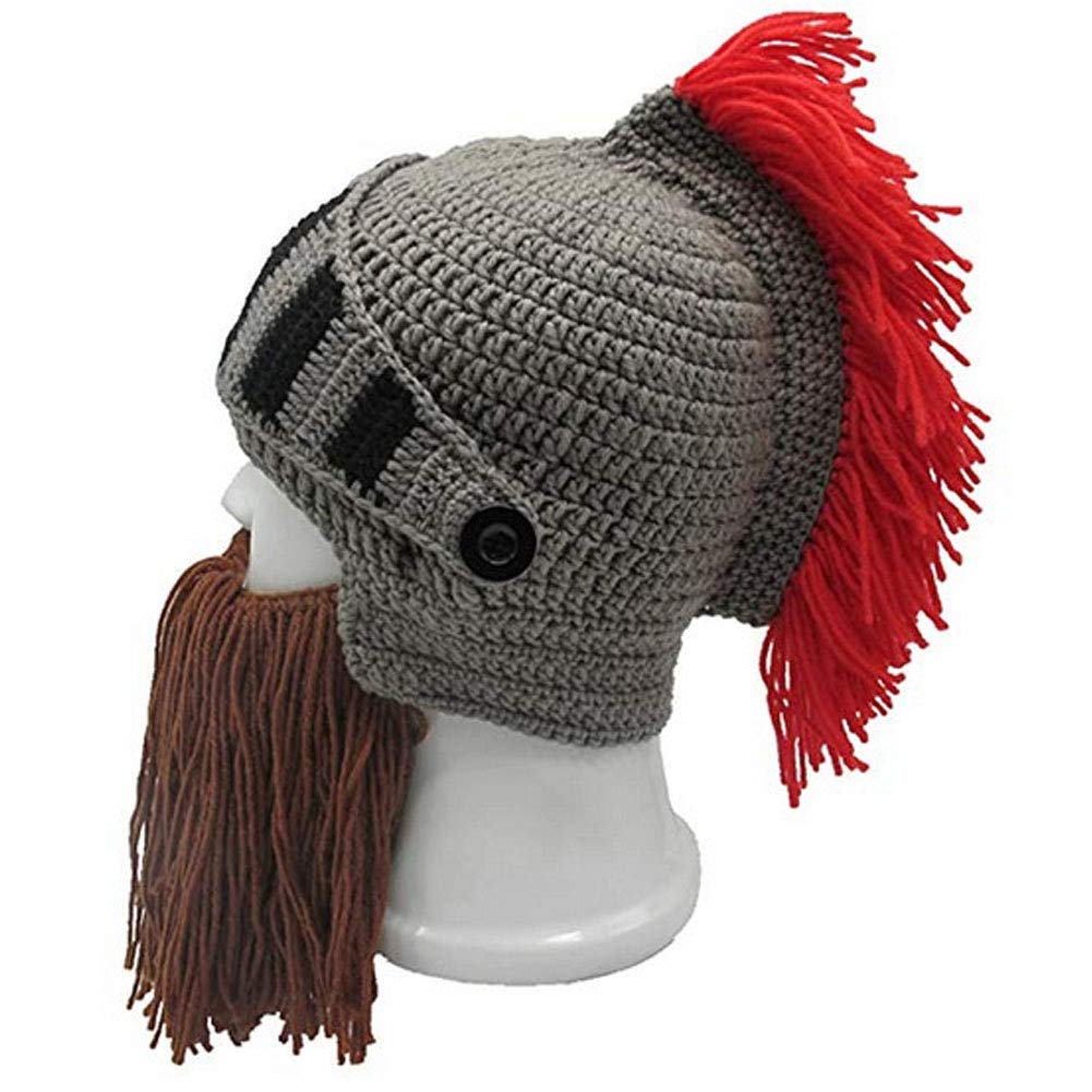 Creative Barbarian Knit Beard Hat Funny Knit Cap Wig Beanie Hats Beard Facemask