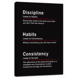 Inspirational Office Wall Decor Motivational Discipline Noun Canvas Wall Art Posters Prints Entrepreneur Quote Wall Picture Paintings Artwork Home Bedroom Framed Ready to Hang[12''W X 18''H]