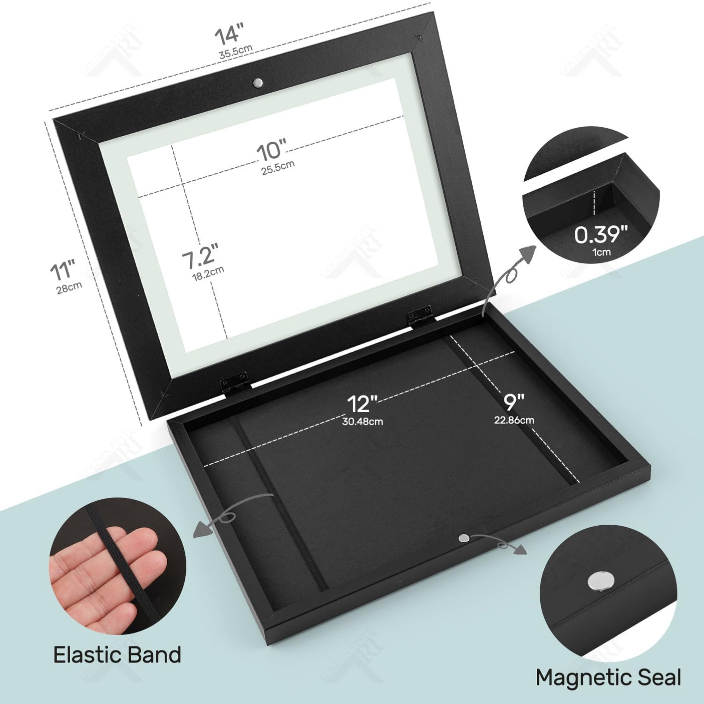 Golden State Art, 10x12.5 Kids Art Frames, Front-Opening Picture Frame Great for Kids Drawings, Artworks, Children Art Projects, Schoolwork, Home or Office (Walnut Set of 2)