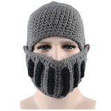 Creative Barbarian Knit Beard Hat Funny Knit Cap Wig Beanie Hats Beard Facemask
