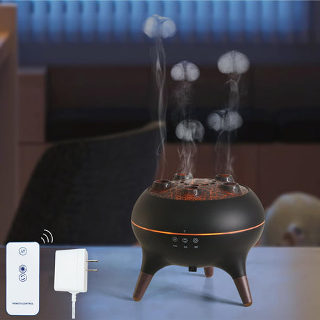 Essential Oil Diffuser 250ML Dancing Jellyfish Aromatherapy Diffuser Humidifier with 7 Colors LED Lights,Remote Control,Plug in for Bedroom,Office (White)