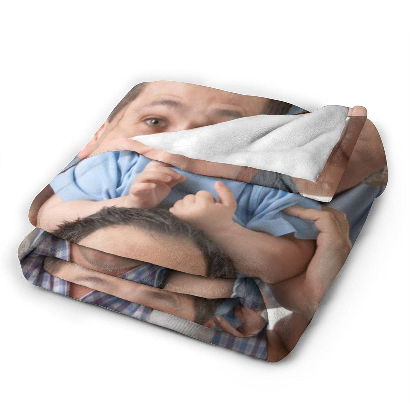 Custom Blanket with Photo Text Personalized Bedding Throw Blankets Customized Flannel Fleece Blankets for Family Birthday Wedding Gift Fits Couch Sofa Bedroom Living Room (1 Photos, 40"x50")