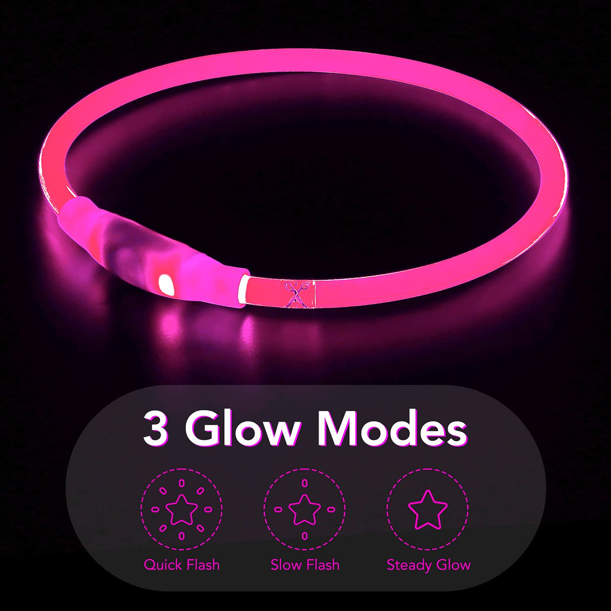 Colaseeme LED Dog Collar Light Up Dog Collars 1 Count USB Rechargeable TPU Glow Safety Basic Dog Collars, Please Do Not Use Fast Charging (Green)
