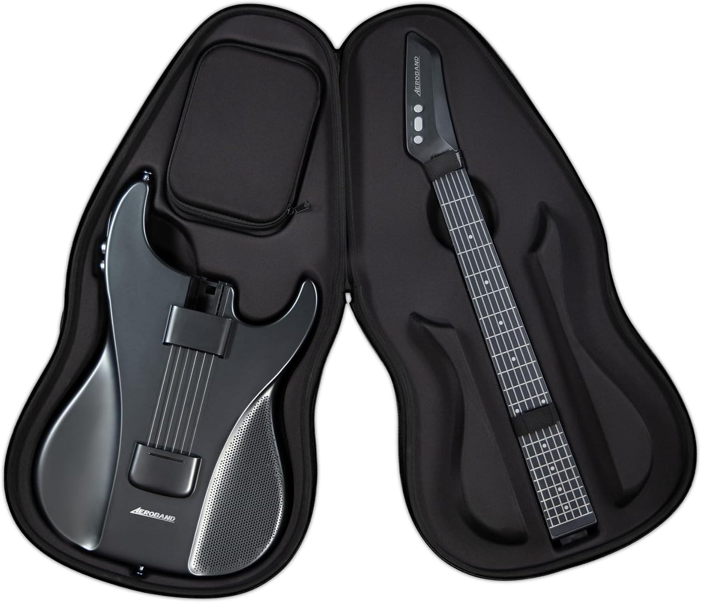 AeroBand Guitar Smart Guitar With Silicone Strings, Travel Silent Guitar With Detachable Fretboard, Headphone Jack, Built-in Speaker and Drum system, Aeroband APP Play, MIDI Guitar (With Bag)