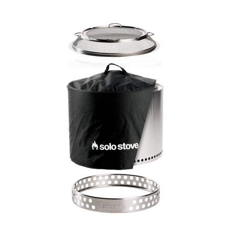 Solo Stove Bonfire with Stand | 19.5" Smokeless Fire Pit, Removable Ash Pan | Portable Stainless Steel Wood Burning Outdoor Fireplace, Ideal for 4–6 People, 21.75 lbs