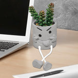 Zerzsy 3pcs Creative Artificial Succulents with Gray Flower Pots, Mini Potted Succulents for Home Office Desk Decor and Gift Choice