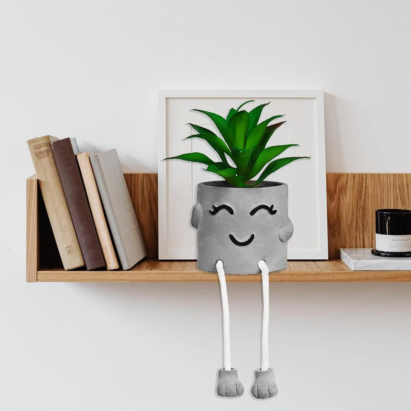 Zerzsy 3pcs Creative Artificial Succulents with Gray Flower Pots, Mini Potted Succulents for Home Office Desk Decor and Gift Choice