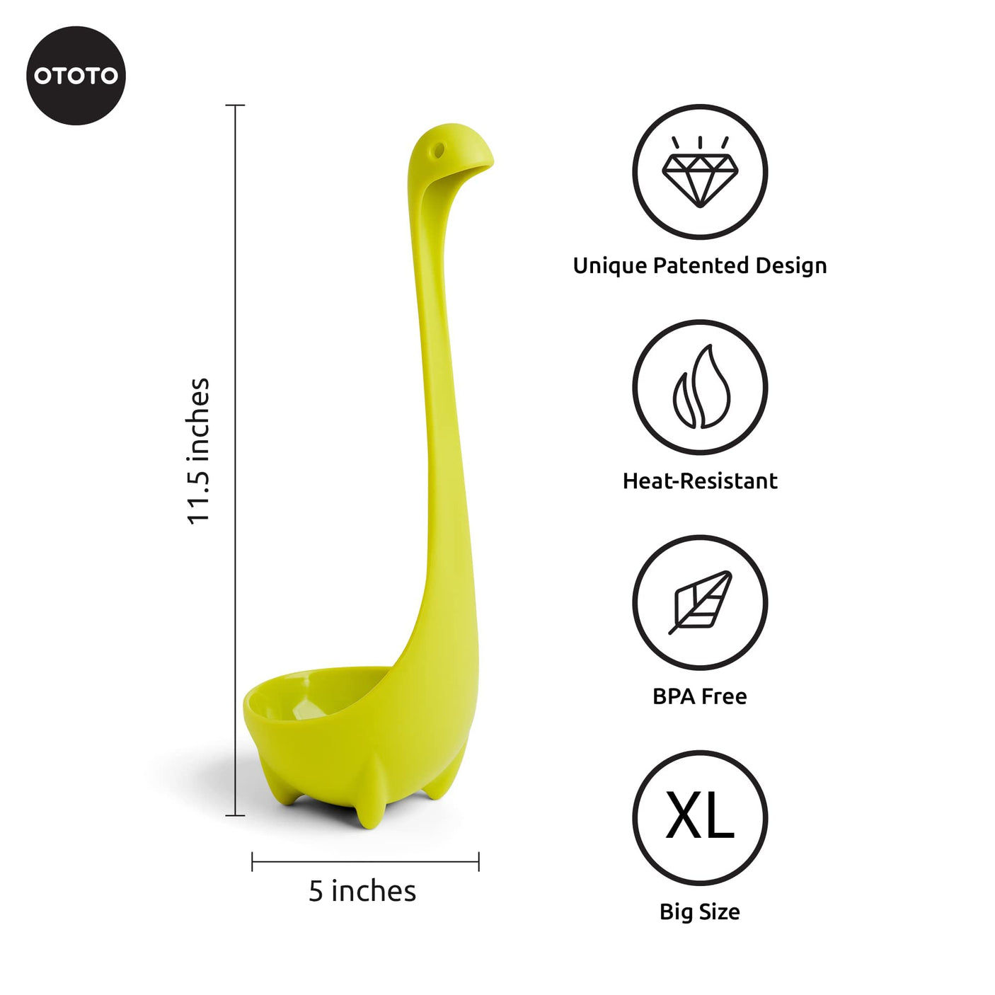 OTOTO The Original Nessie Ladle - Soup Ladle, Cute Gifts, Funny Kitchen Gadgets, Loch Ness design, Cooking Gifts for Mom - Cute and Practical Kitchen Utensils - Unique Gifts for Women