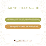 Magnificent 101 Set of 3 Long Lasting Pure Sage Smudge Candles - 42 Hour Burn, 3.5 Oz Each, Made with Soy Wax and Herb, Ideal for House Energy Cleansing, Meditation & Manifestation