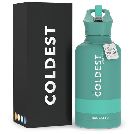 Coldest Insulated Water Bottle with Straw Lid - Stainless Steel Metal Thermos for Men & Women (Matte Black, 32 oz)