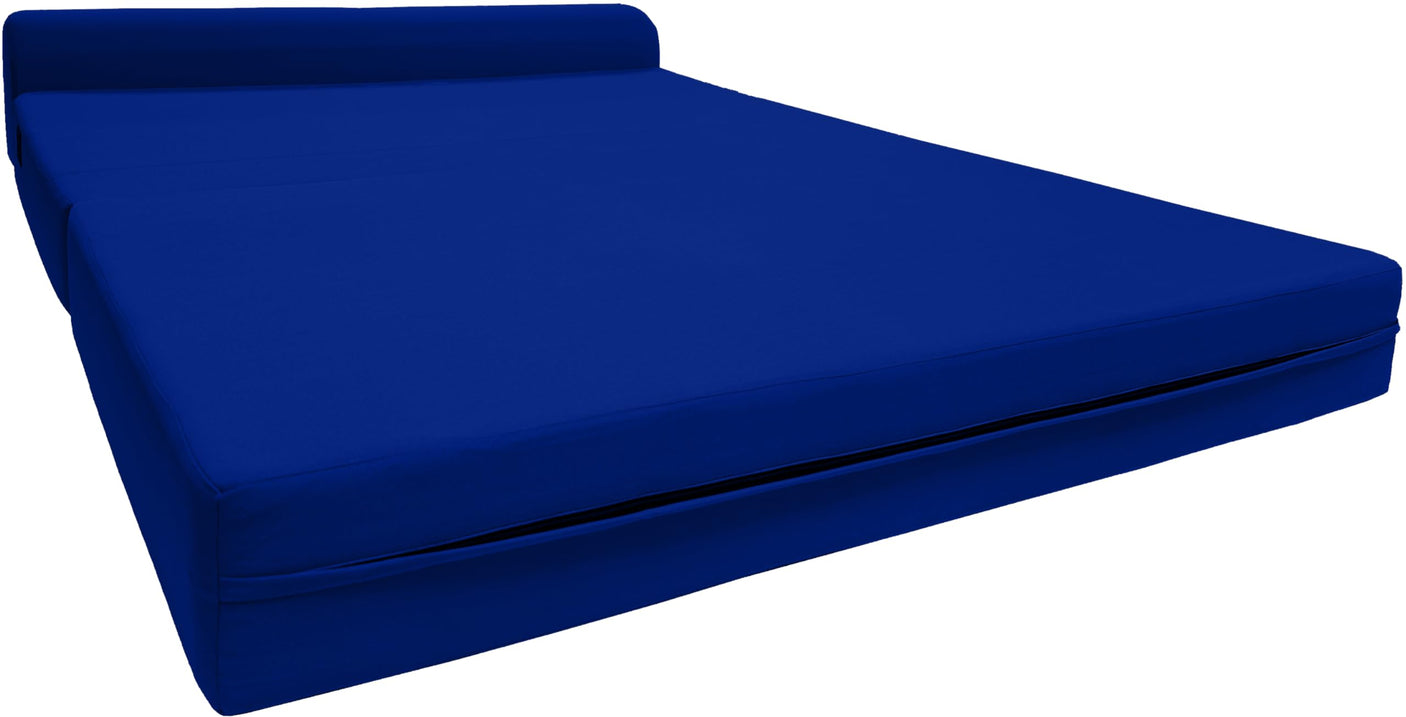D&D Futon Furniture Sleeper Chair Folding Bed, Studio Sofa Guest Folded Mattress, High Density Foam (70 x 24 x 6, Navy Blue)