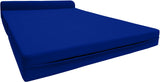 D&D Futon Furniture Sleeper Chair Folding Bed, Studio Sofa Guest Folded Mattress, High Density Foam (70 x 24 x 6, Navy Blue)