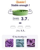 LE TAUCI Dog Bowls Slow Feeder Ceramic, 1.5 Cups Slow Feeding Dog Bowl Small Medium Breed, Puppy Slow Feeder Bowl for Fast Eater, Dog Dishes to Slow Down Eating, Puzzle Dog Food Bowl, Maze Purple