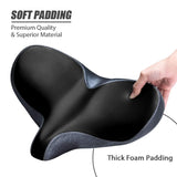YLG Oversized Comfort Bike Seat Comfortable Replacement Bike Saddle Memory Foam Soft Bike Saddle Waterproof Universal Fit Bicycle Seat for Women Men