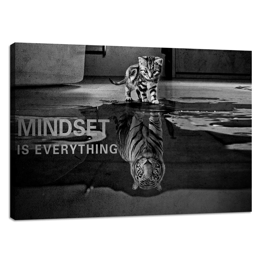 Success Tree Inspirational Quote Canvas Wall Art Motivational Motto Painting Inspiring Entrepreneur Posters Prints Artwork Decor Framed for Home Office Classroom Ready to Hang - 12" Wx18 H