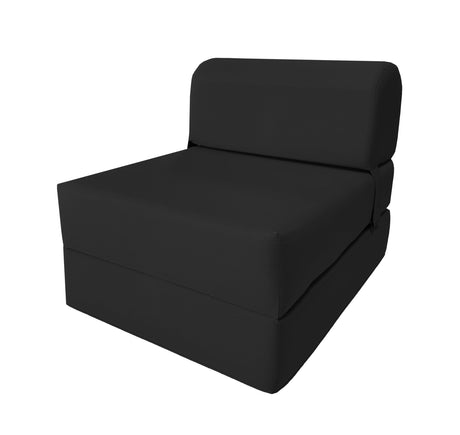 D&D Futon Furniture Sleeper Chair Folding Bed, Studio Sofa Guest Folded Mattress, High Density Foam (70 x 24 x 6, Navy Blue)