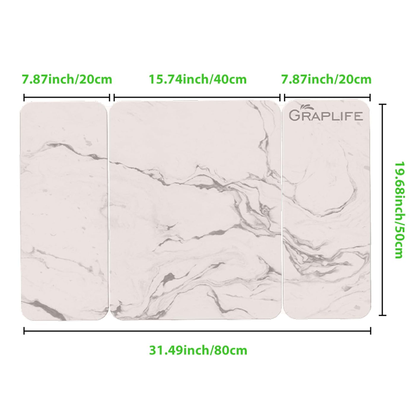 Stone Bath Mat, Diatomaceous Earth Shower Mat, Non-Slip Super Absorbent Quick Drying Bathroom Floor Mat, Natural, Easy to Clean (23.6 x 15.35 Darkgrey)