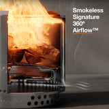 Solo Stove Bonfire with Stand | 19.5" Smokeless Fire Pit, Removable Ash Pan | Portable Stainless Steel Wood Burning Outdoor Fireplace, Ideal for 4–6 People, 21.75 lbs