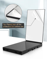 JUSRON 360 Viewing Angle Self Hair Cutting Mirror, Clear Anti-Fog HD Glass (Black Without LED Without Accessories)