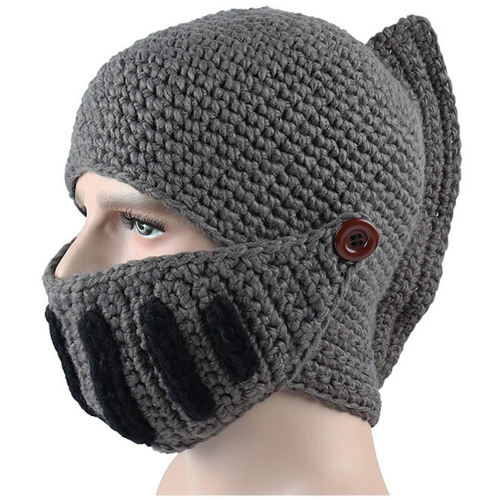 Creative Barbarian Knit Beard Hat Funny Knit Cap Wig Beanie Hats Beard Facemask
