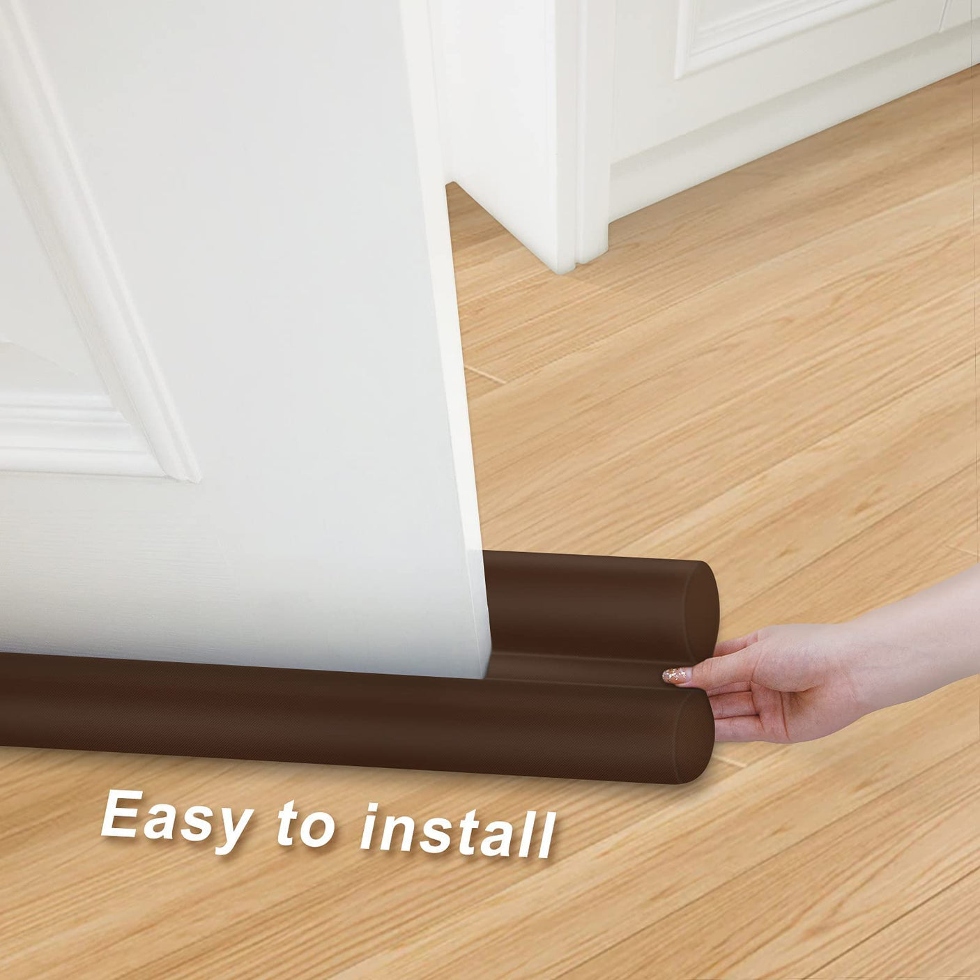 MAXTID Large Door Draft Stopper for Bottom of Doors 36” Under Door Draft Noise Blocker Black Gap Stoppers Door Draft Guard for Bottom of Doors Adjustable Door Seal Sweep Draft Home Essentials Gadgets