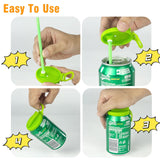 4-pack 4 Color Soda Can Lids with straw, Soda Can Covers with Silicone straw BPA-Free Reusable For Fits standard For Canned Beverage, Beer, Juice,Seltzer. (Colour mixture)