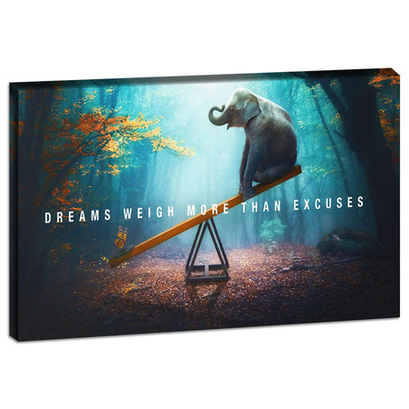 Success Tree Inspirational Quote Canvas Wall Art Motivational Motto Painting Inspiring Entrepreneur Posters Prints Artwork Decor Framed for Home Office Classroom Ready to Hang - 12" Wx18 H
