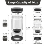 WhiteRhino Pickle Jar with Strainer Flip,34oz Pickle Container Pickle and Olive Hourglass Jar,Glass Flip Pickle Jar Juice Separator Jar with Airtight Lid for Jalapeno Gherkin