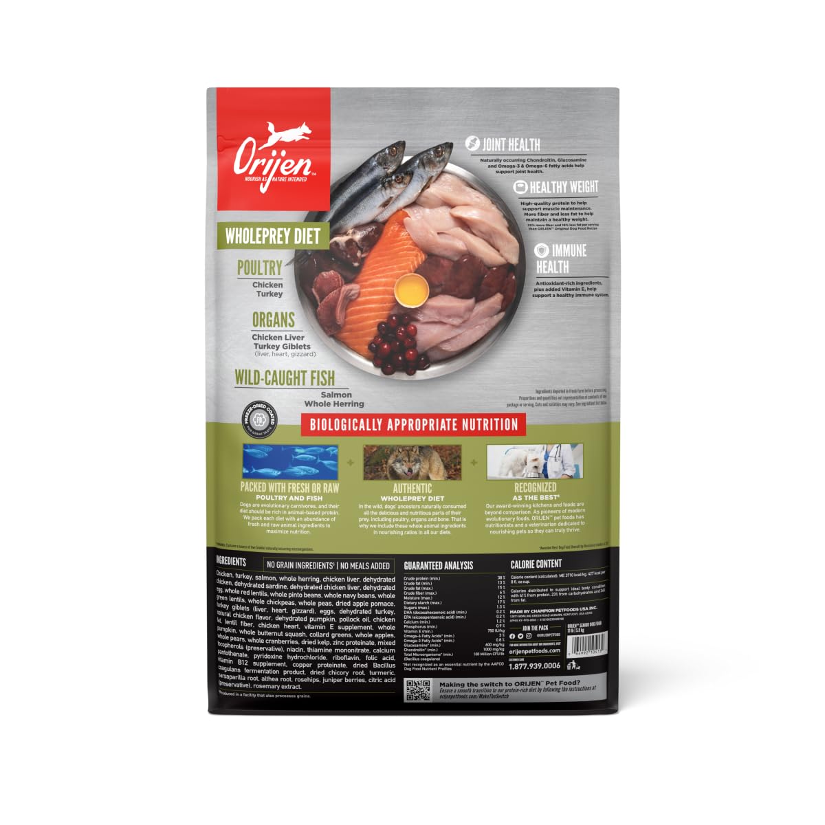 ORIJEN Dry Dog Food, Grain Free Dry Dog Food for All Life Stages, Fresh or Raw Ingredients, 13lb, Multiple Options