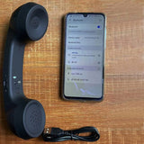 Wireless Retro Telephone Handset and Wire Radiation-Proof Handset Receivers Headphones for a Mobile Phone with Comfortable Call (Black)